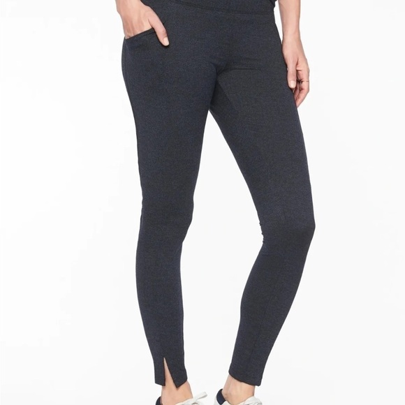 ATHLETA HERRINGBONE MERCER TIGHT Black Legging Workout Sz XS - Picture 3 of 15